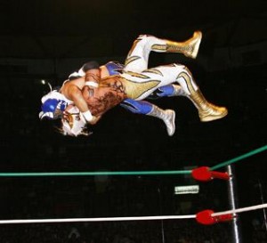 High-flying antics are in store when Lucha Libre Mexicana comes to the UMS! (Photo: giantbomb.com)